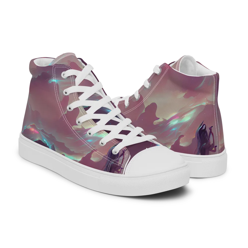 Astral Illusions on Men's High Top Canvas Shoes — Right