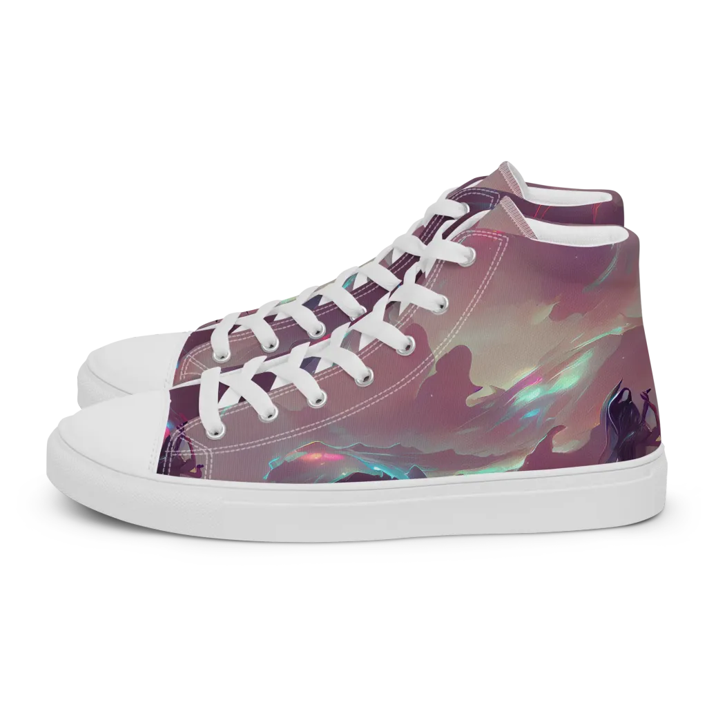 Astral Illusions on Women's High Top Canvas Shoes — Left