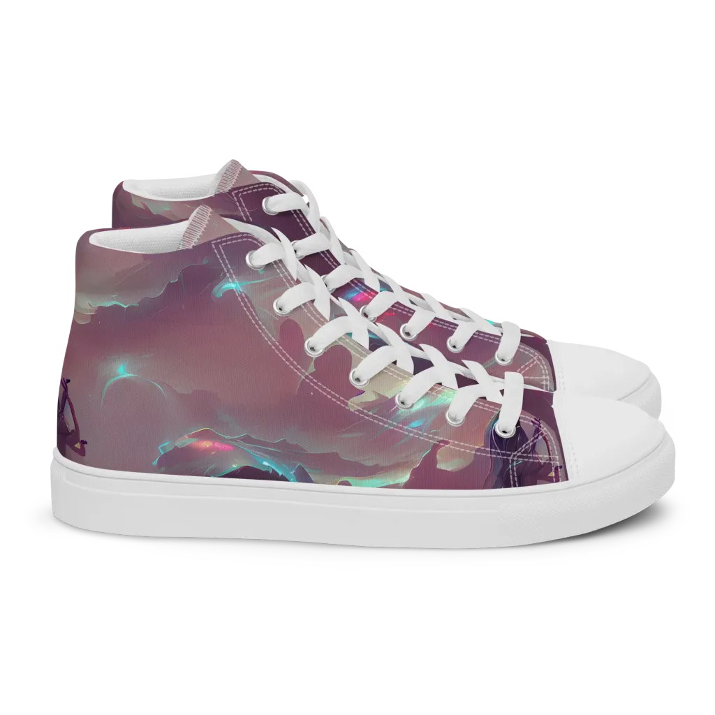 Astral Illusions on Women's High Top Canvas Shoes — Right