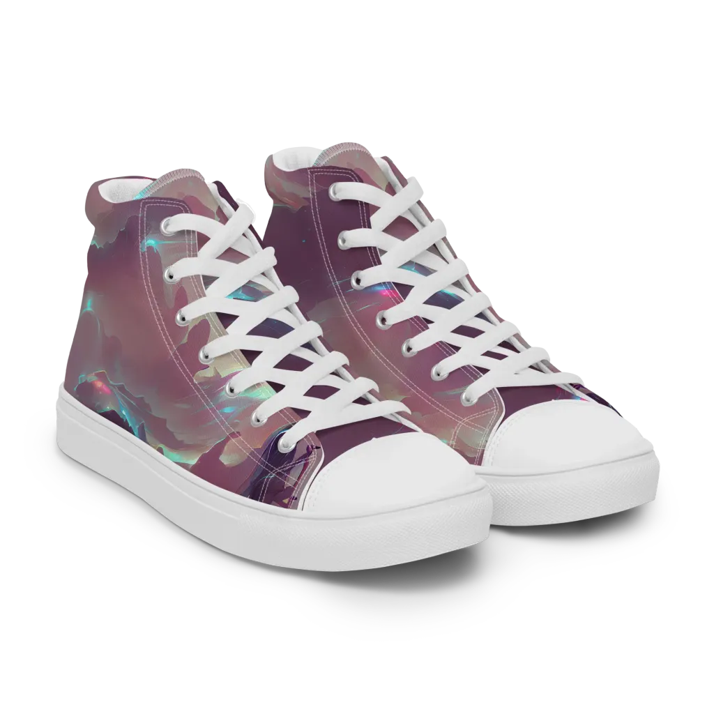 Astral Illusions on Women's High Top Canvas Shoes — Right Front