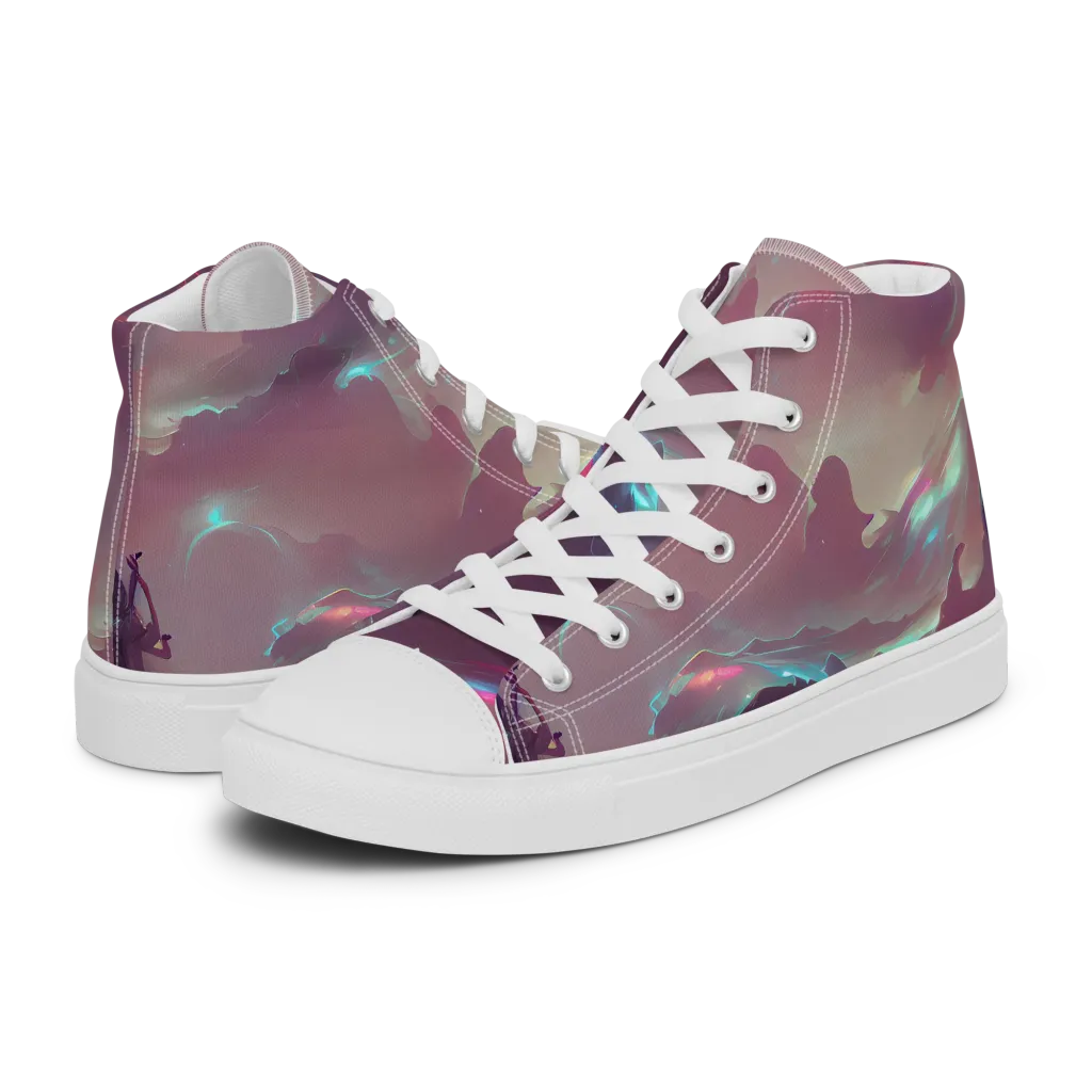 Astral Illusions on Women's High Top Canvas Shoes — Left
