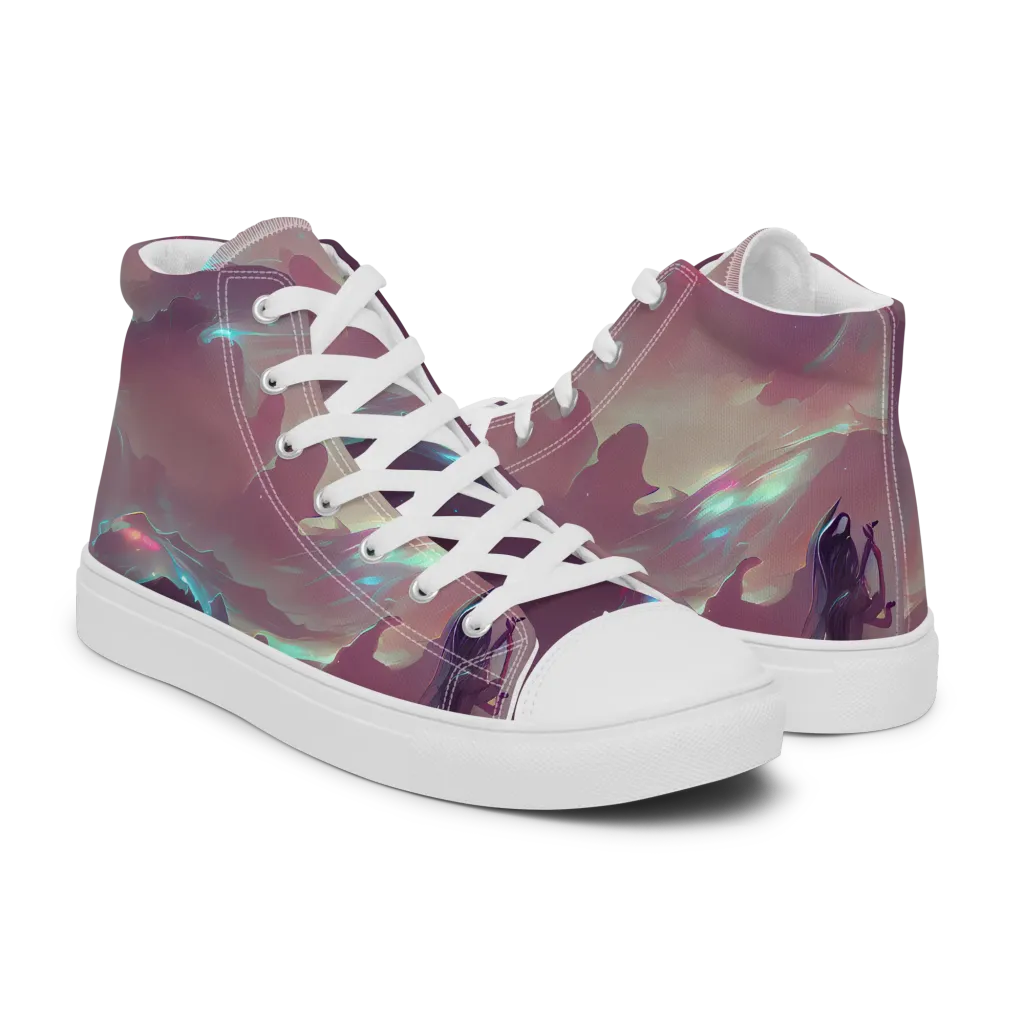 Astral Illusions on Women's High Top Canvas Shoes — Right