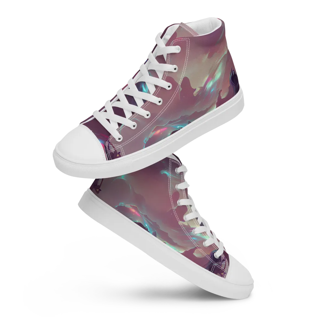 Astral Illusions on Women's High Top Canvas Shoes — Front