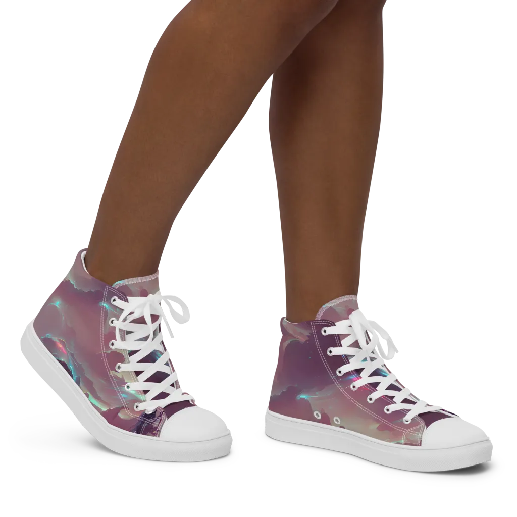 Astral Illusions on Women's High Top Canvas Shoes — Right