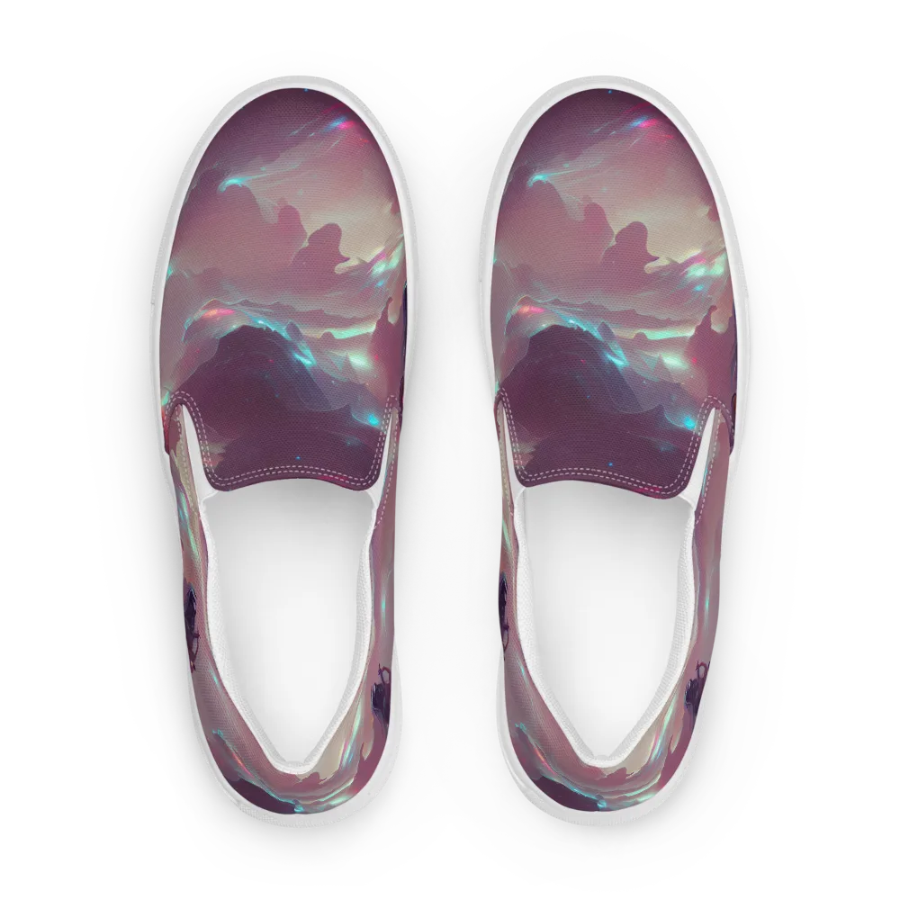Astral Illusions on Men's Slip-On Canvas Shoes — Front