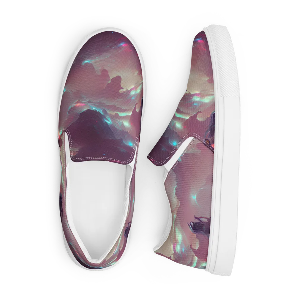 Astral Illusions on Men's Slip-On Canvas Shoes — Front