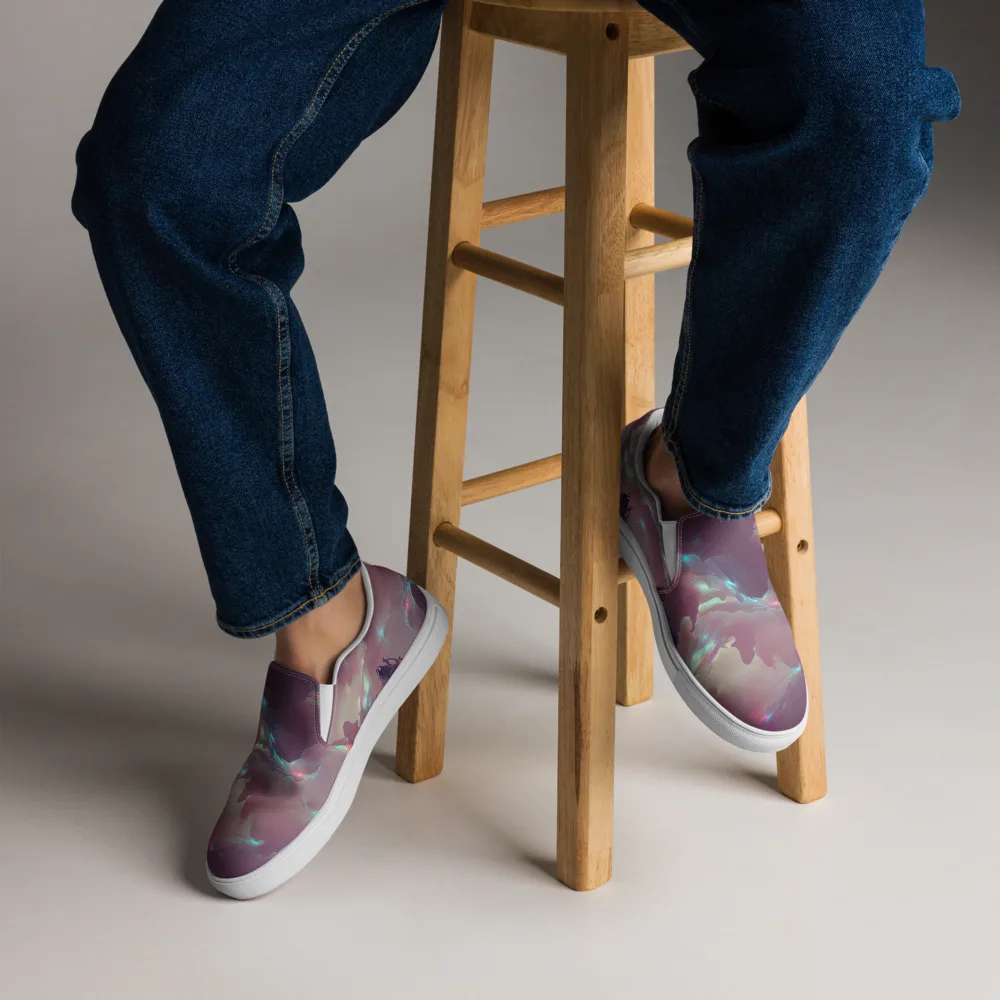 Astral Illusions on Men's Slip-On Canvas Shoes — Front