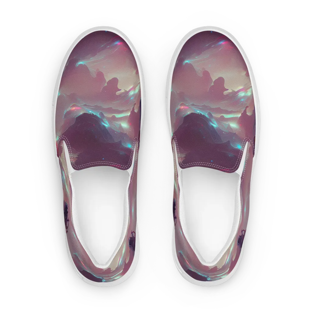 Astral Illusions on Women's Slip-On Canvas Shoes — Front