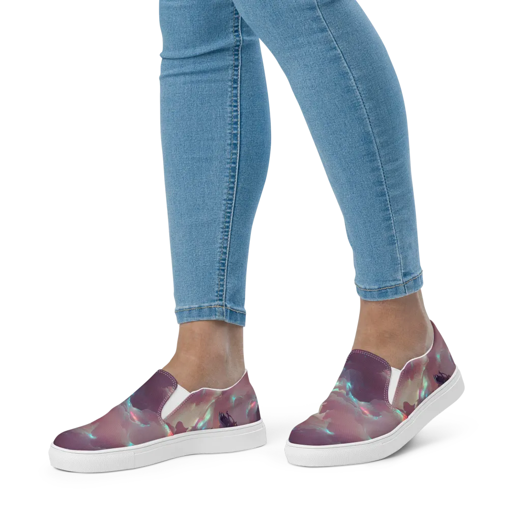 Astral Illusions on Women's Slip-On Canvas Shoes — Front