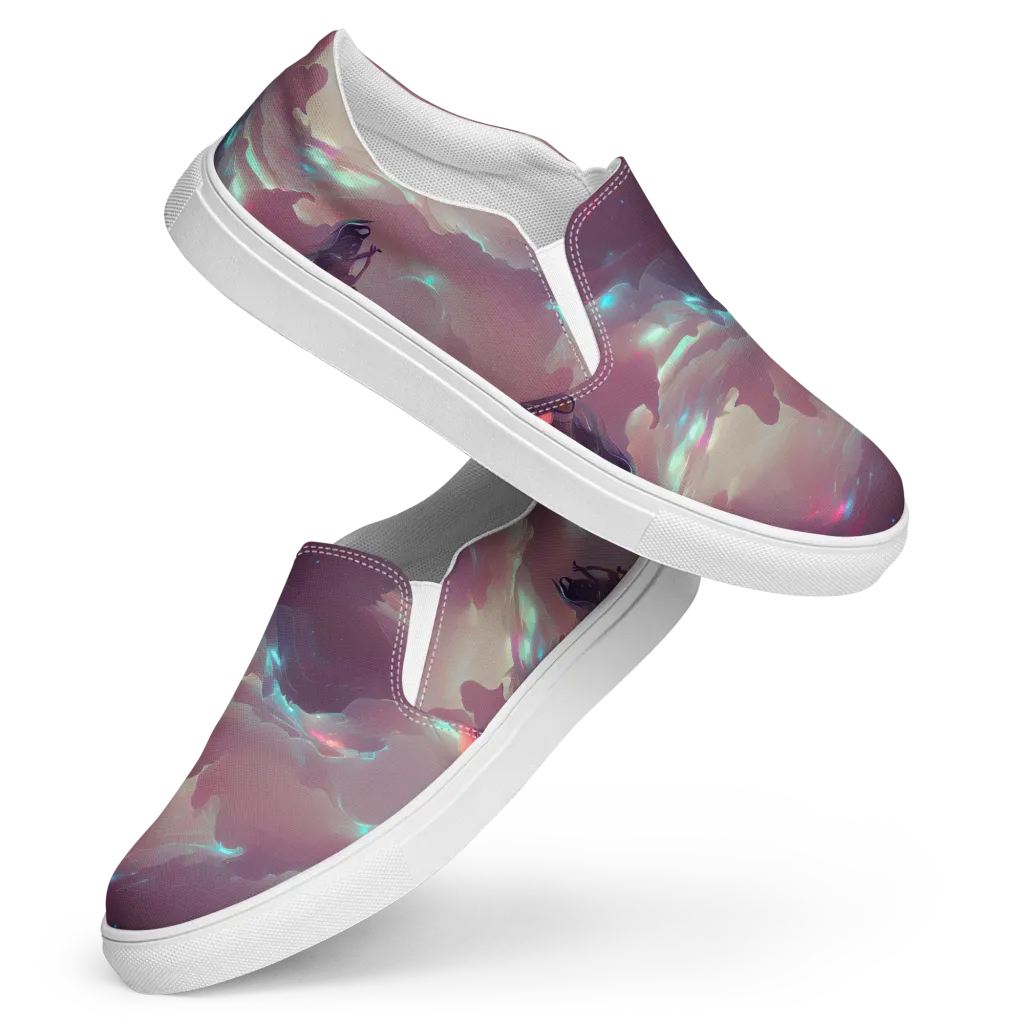 Astral Illusions on Women's Slip-On Canvas Shoes — Front