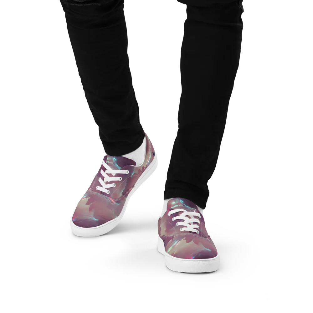 Astral Illusions on Men's Lace-Up Canvas Shoes — Front