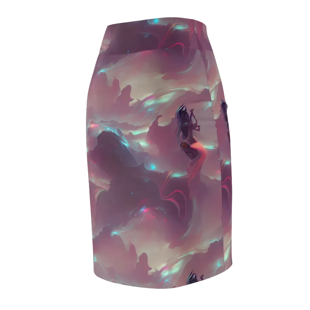 Astral Illusions on Pencil Skirt — Back Side