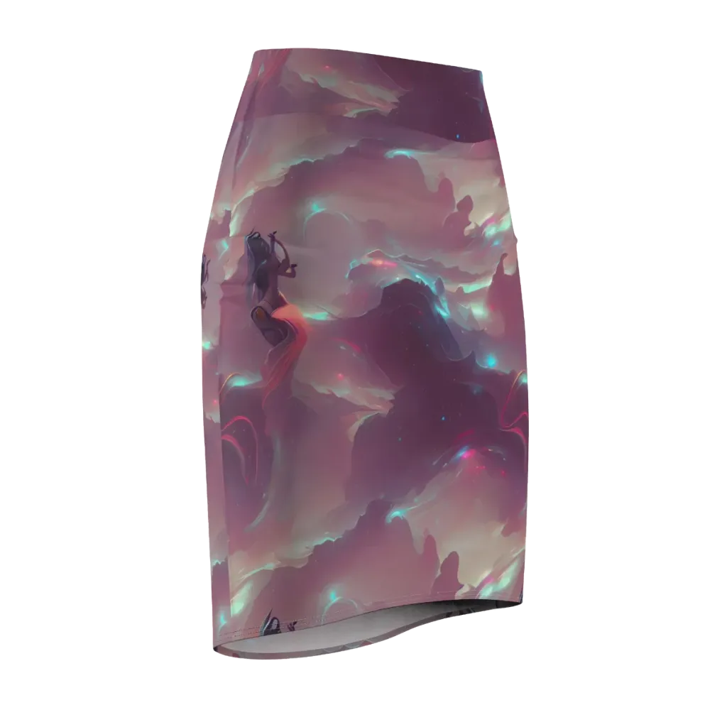 Astral Illusions on Pencil Skirt — Front Side