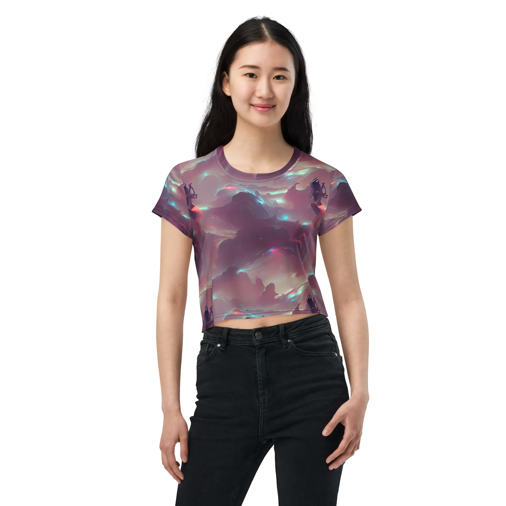 Astral Illusions on Crop Tee — Front