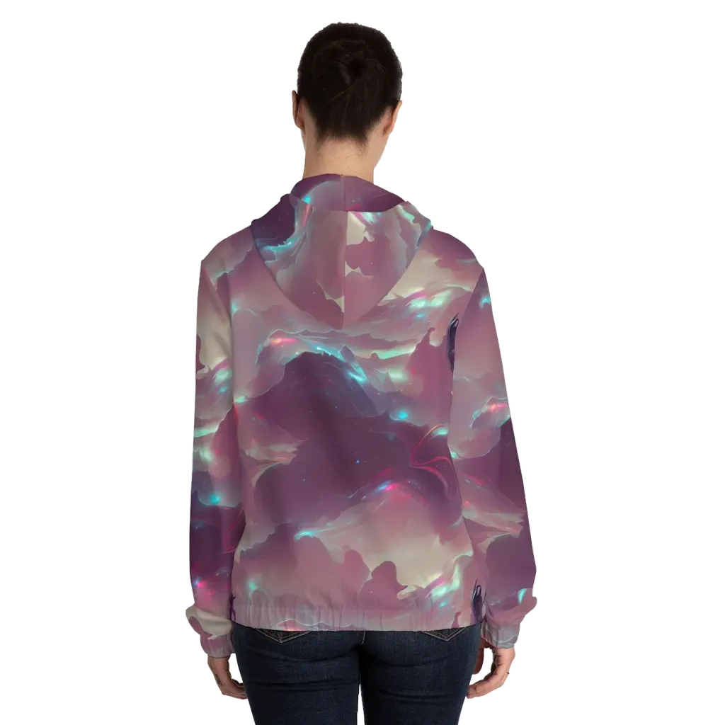Astral Illusions on Women's Full-Zip Hoodie — Back On Person