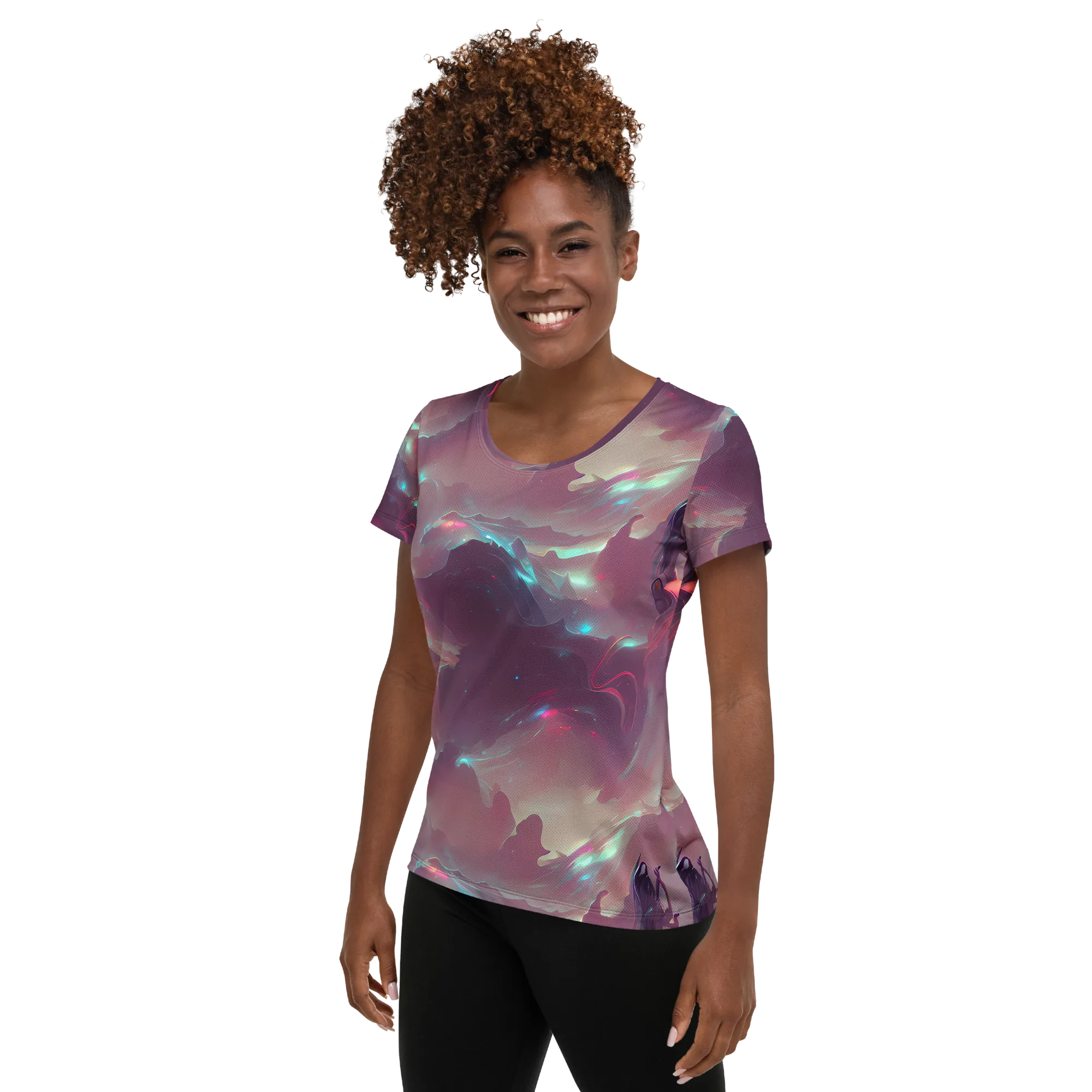 Astral Illusions on Women's Athletic T-Shirt — Left