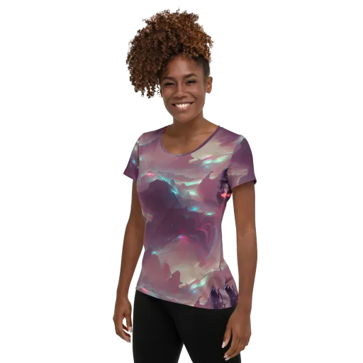 Astral Illusions on a Women's Athletic T-Shirt