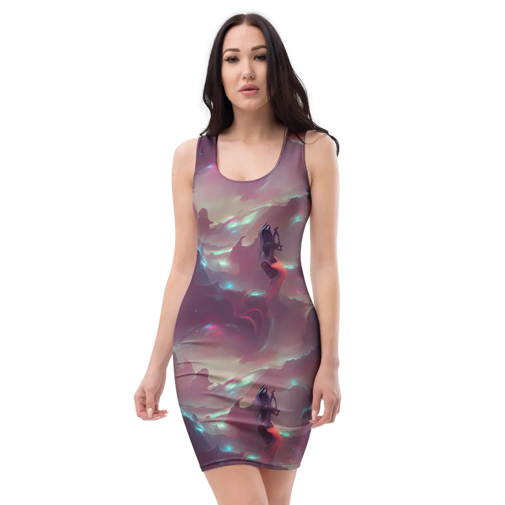Astral Illusions on Bodycon Dress — Front
