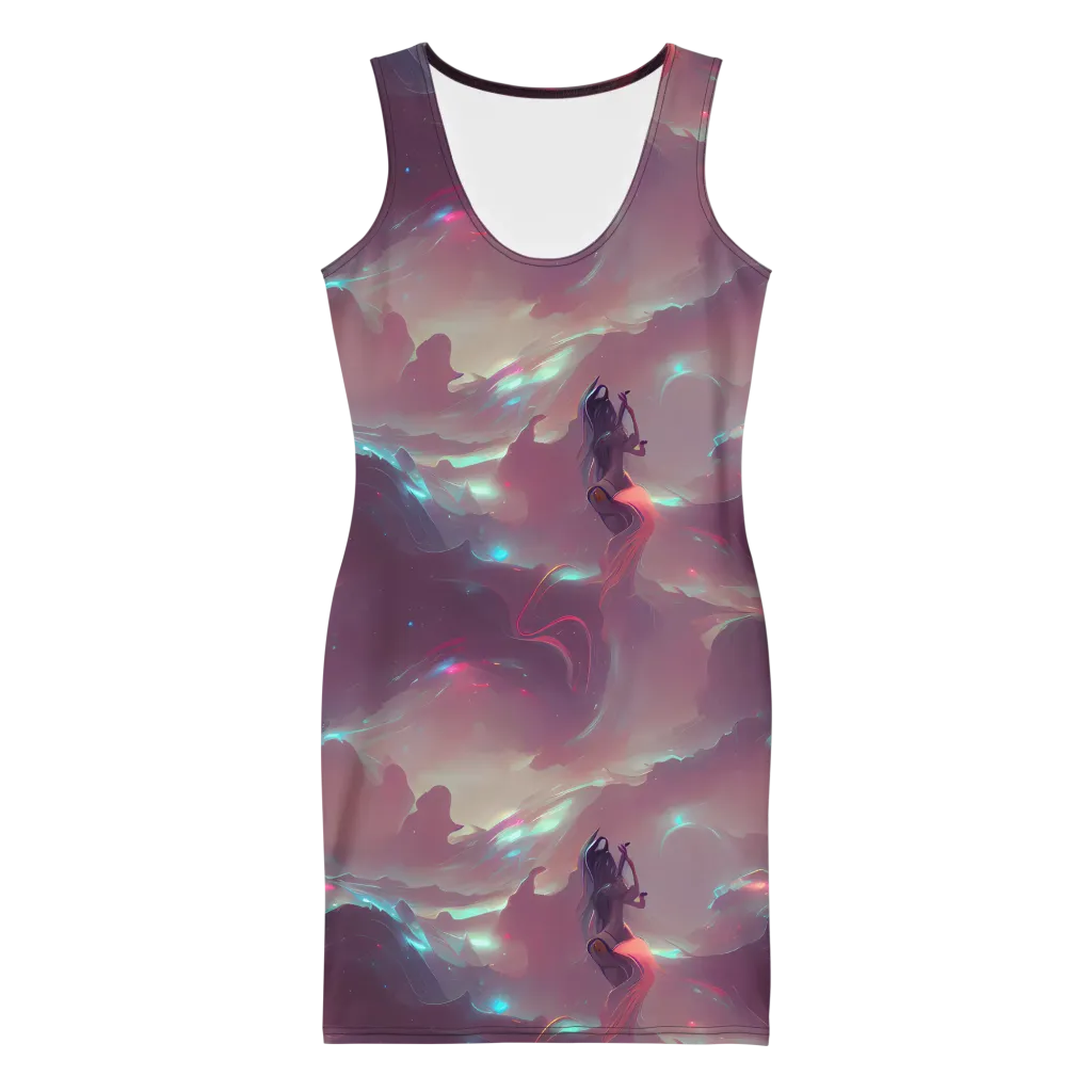 Astral Illusions on Bodycon Dress — Front