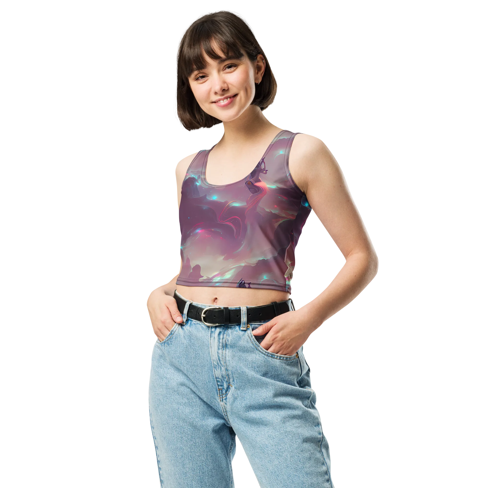Astral Illusions on Crop Top — Front