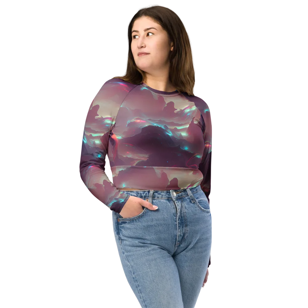 Astral Illusions on Long Sleeve Crop Top — Front