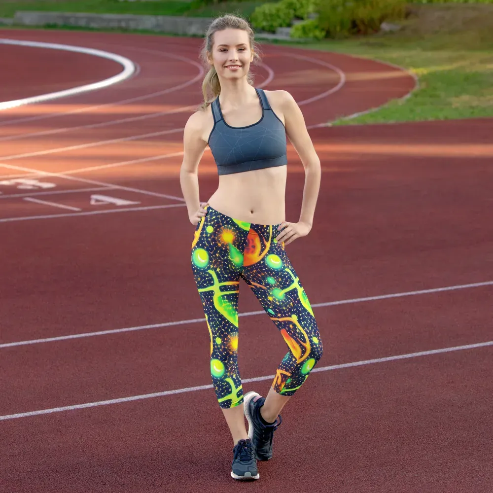 Coorte's Cosmos on Capri Leggings — Front
