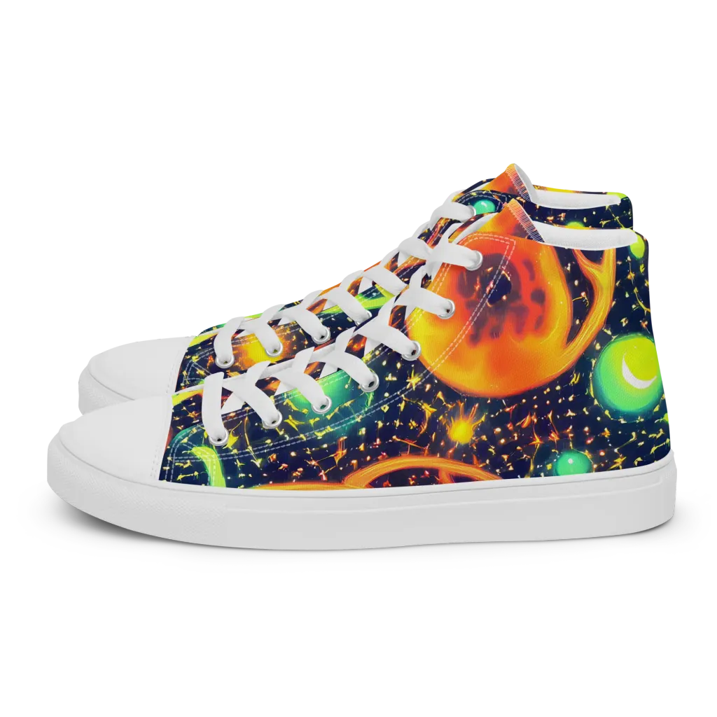 Coorte's Cosmos on Men's High Top Canvas Shoes — Left
