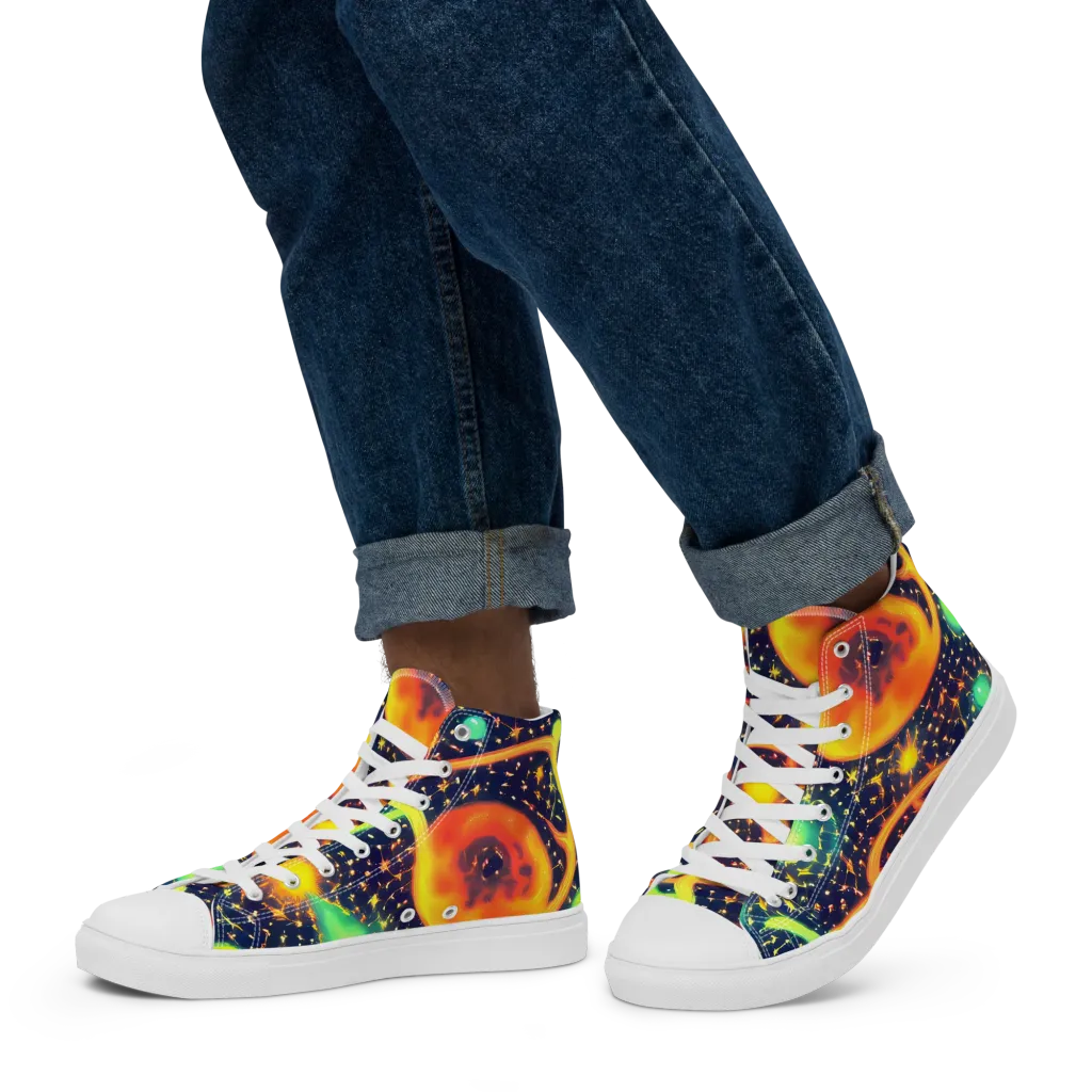 Coorte's Cosmos on Men's High Top Canvas Shoes — Left