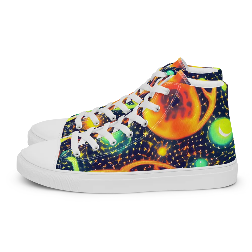 Coorte's Cosmos on Women's High Top Canvas Shoes — Left
