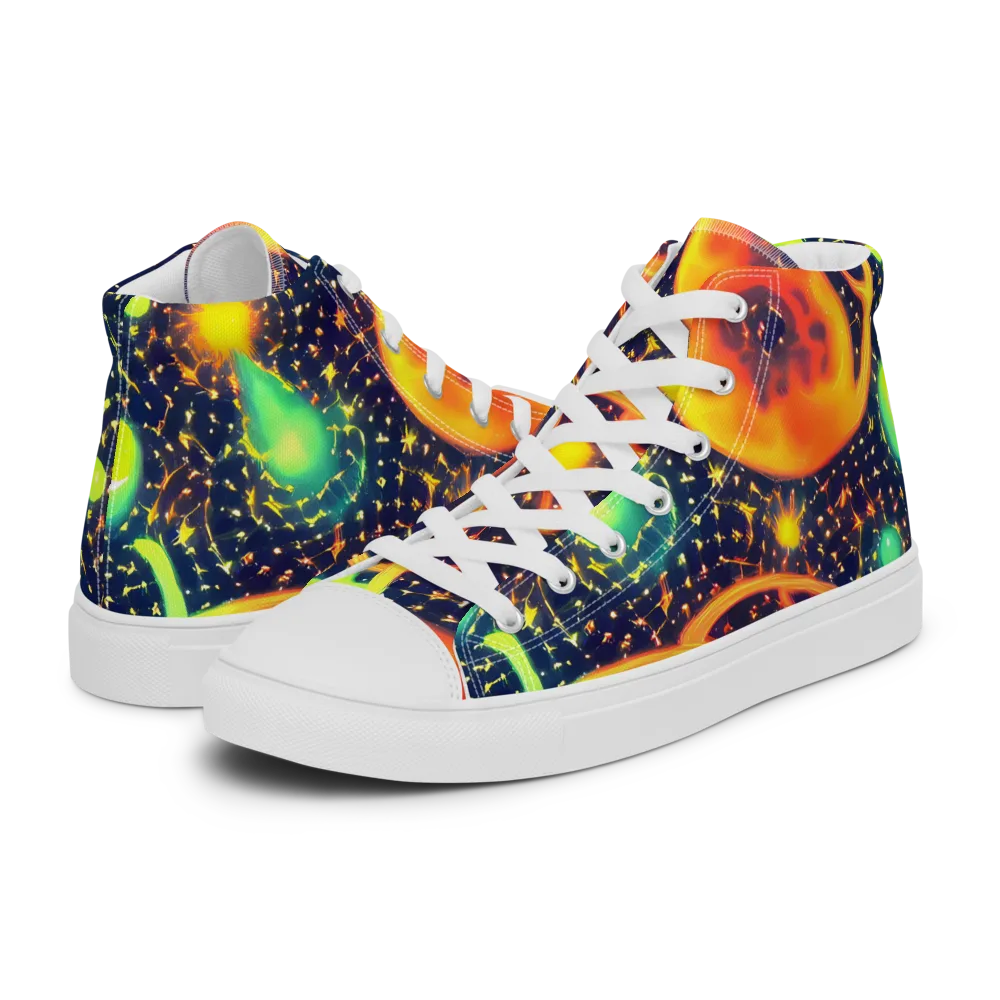 Coorte's Cosmos on Women's High Top Canvas Shoes — Left