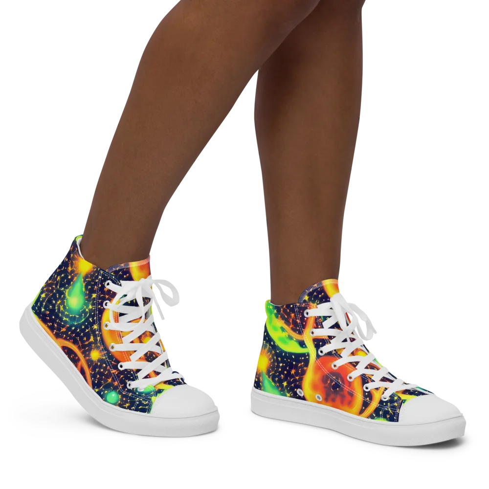 Coorte's Cosmos on Women's High Top Canvas Shoes — Right