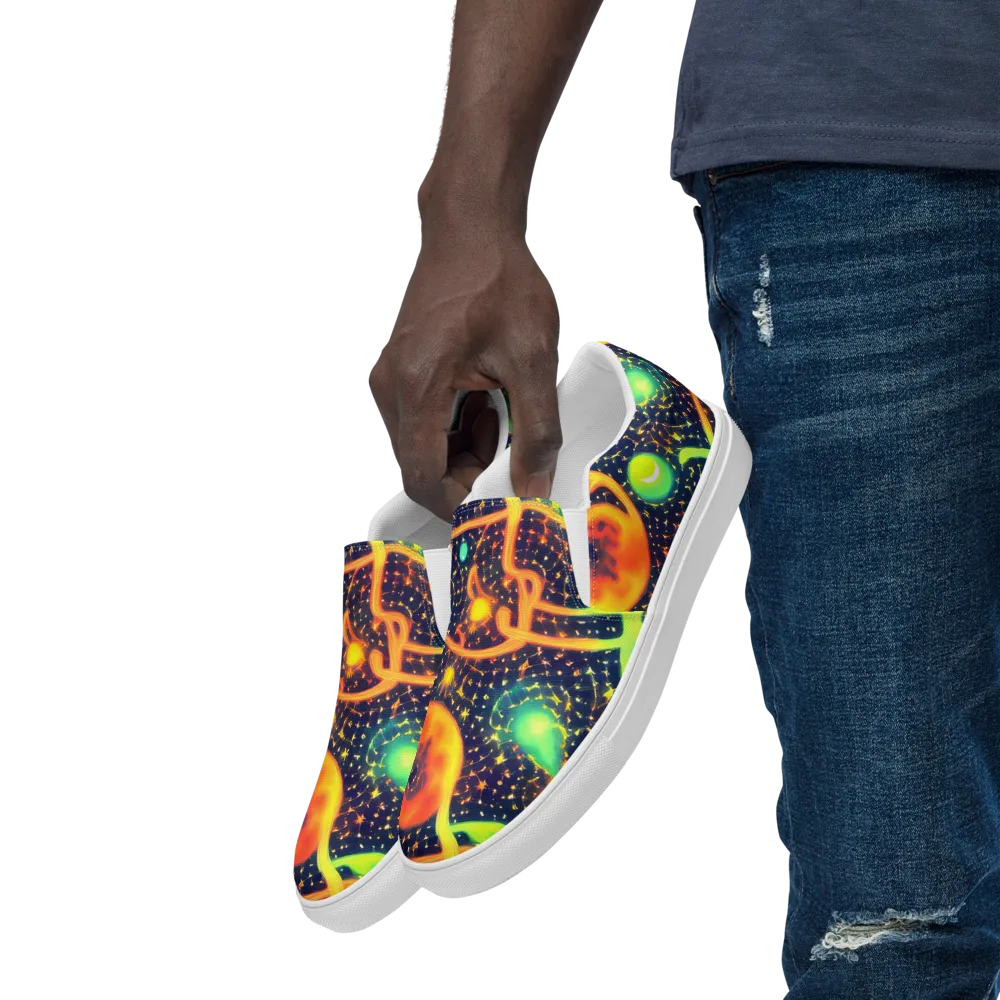 Coorte's Cosmos on Men's Slip-On Canvas Shoes — Left Front