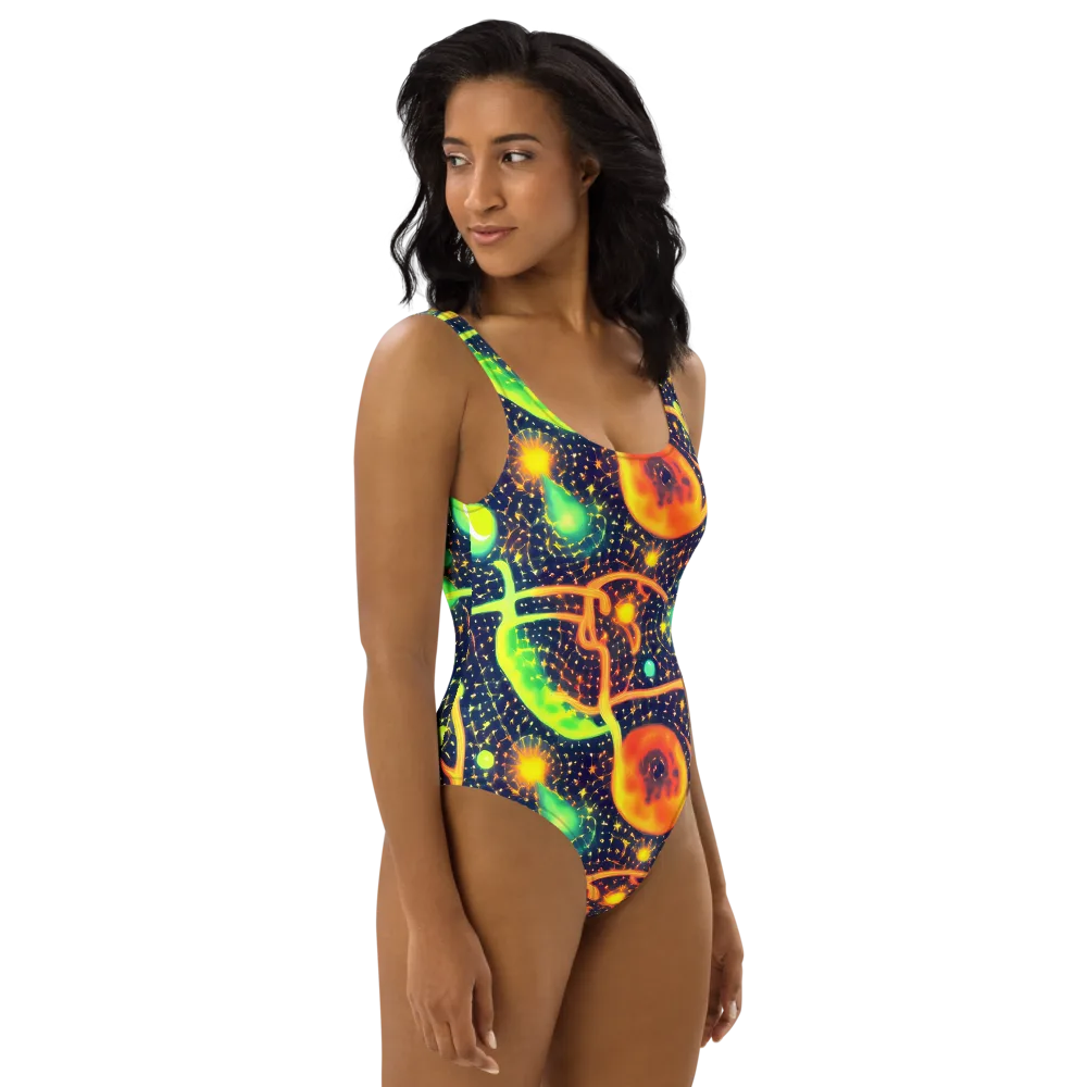 Coorte's Cosmos on One-Piece Swimsuit — Right