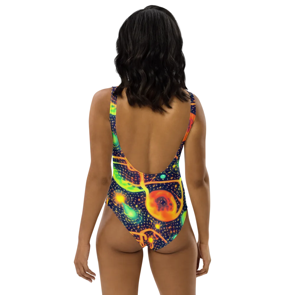 Coorte's Cosmos on One-Piece Swimsuit — Back