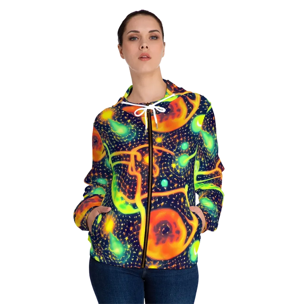Coorte's Cosmos on Women's Full-Zip Hoodie — Front On Person