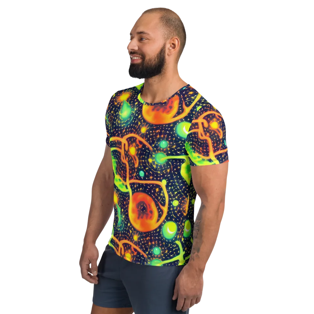Coorte's Cosmos on Men's Athletic T-Shirt — Left