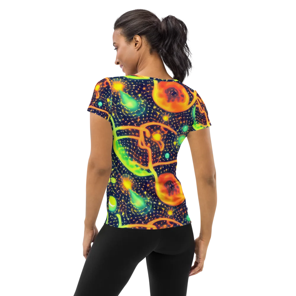 Coorte's Cosmos on Women's Athletic T-Shirt — Back