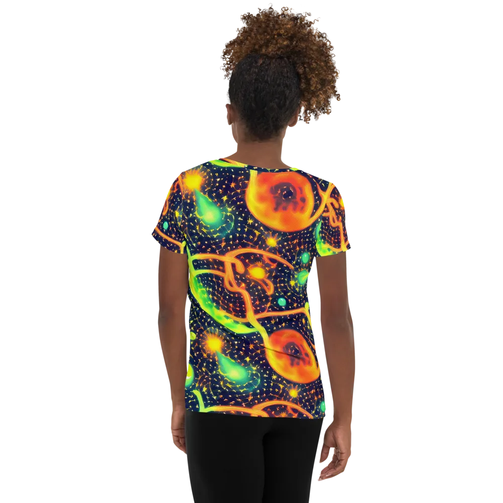 Coorte's Cosmos on Women's Athletic T-Shirt — Back