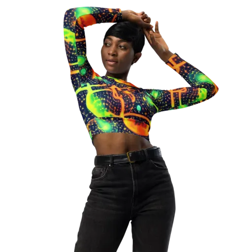 Coorte's Cosmos on a Long Sleeve Crop Top