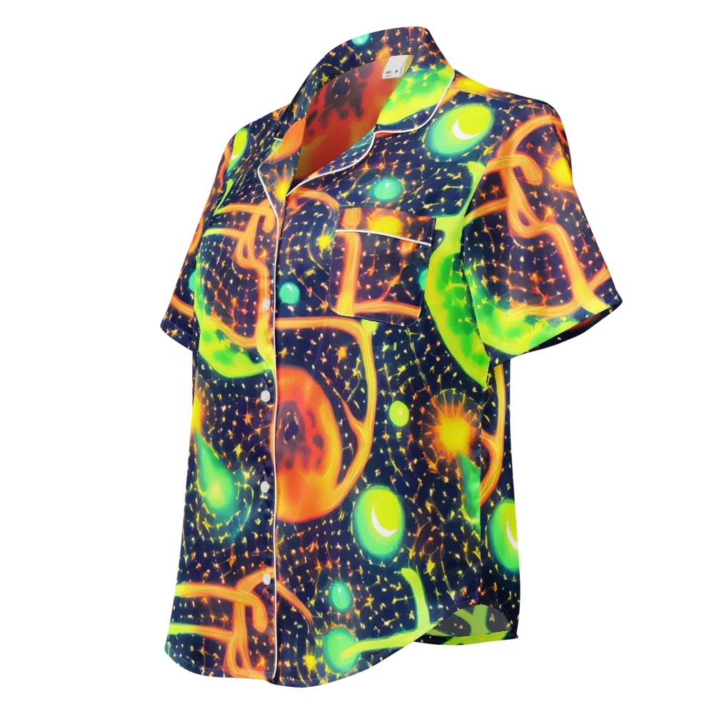 Coorte's Cosmos on Women's Short Sleeve Pajama Top — Left Front
