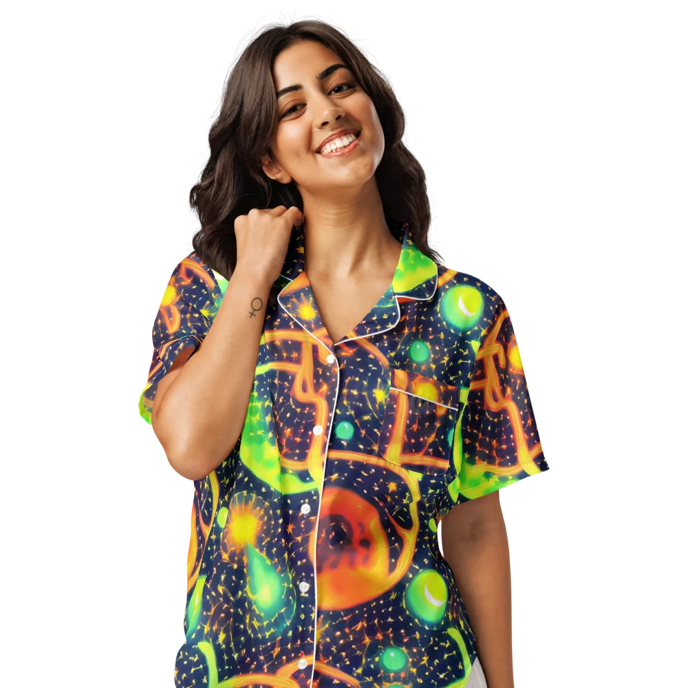 Coorte's Cosmos on Women's Short Sleeve Pajama Top — Front