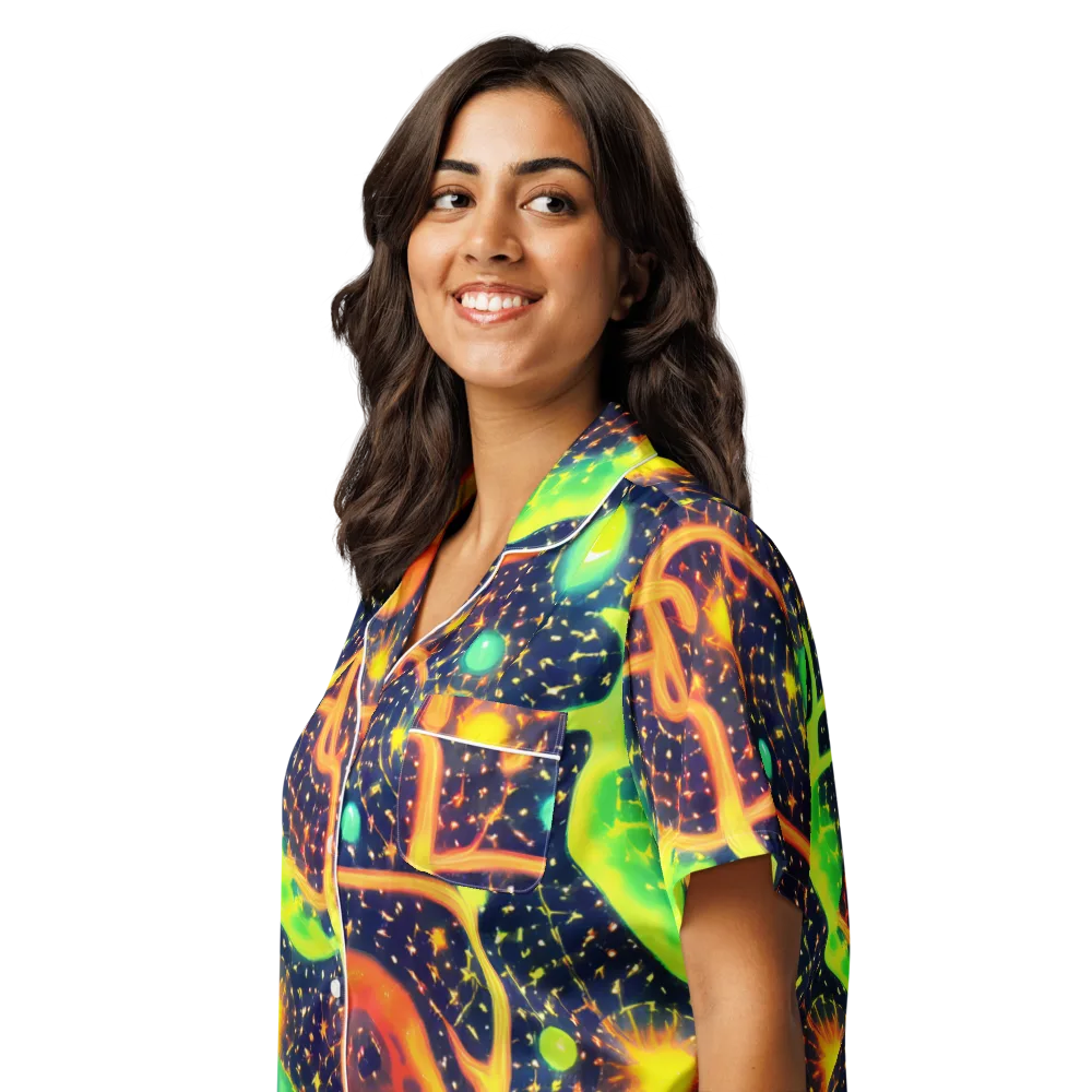 Coorte's Cosmos on Women's Short Sleeve Pajama Top — Left Front