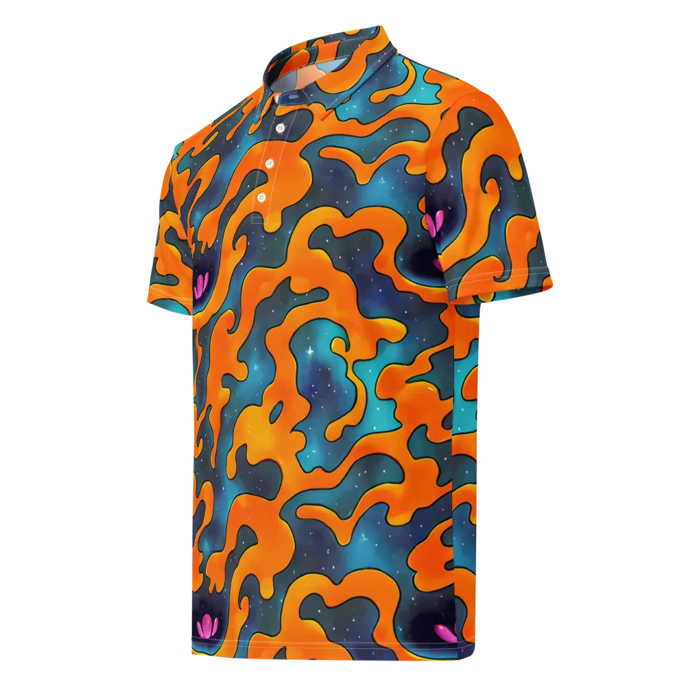 Criswell Cosmos on Men's Slim Fit Polo Shirt — Left Front