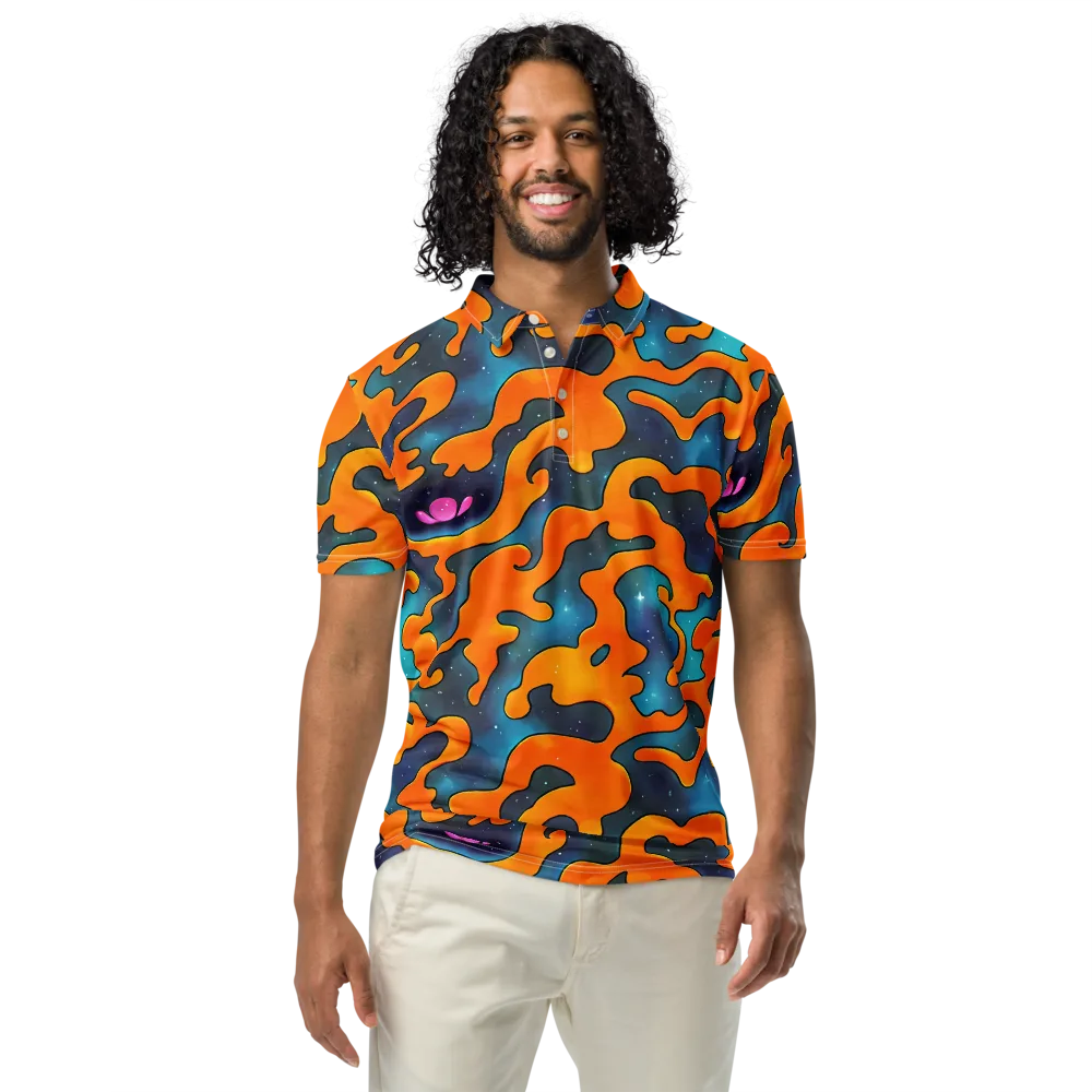 Criswell Cosmos on Men's Slim Fit Polo Shirt — Front