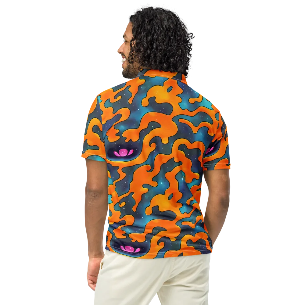 Criswell Cosmos on Men's Slim Fit Polo Shirt — Back