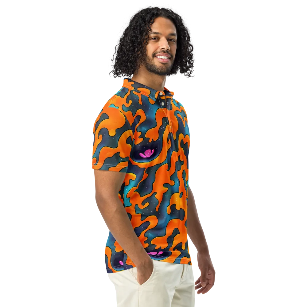Criswell Cosmos on Men's Slim Fit Polo Shirt — Right Front