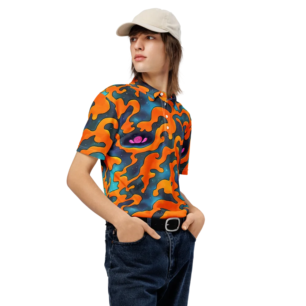 Criswell Cosmos on Men's Slim Fit Polo Shirt — Right Front