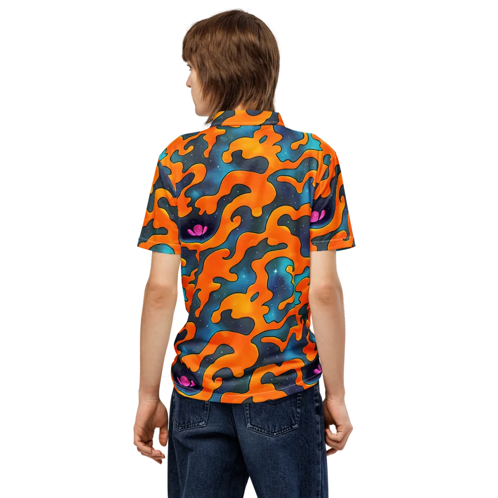 Criswell Cosmos on Men's Slim Fit Polo Shirt — Back