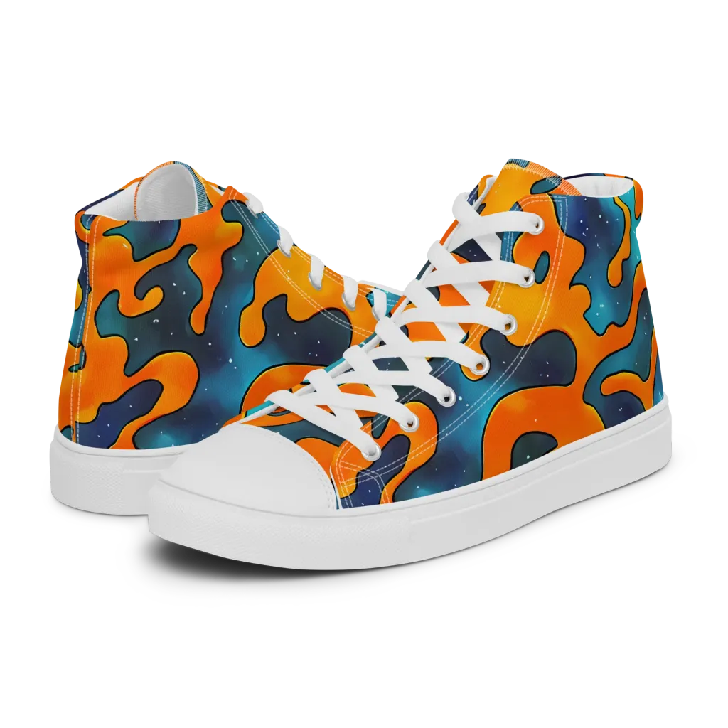 Criswell Cosmos on Men's High Top Canvas Shoes — Left