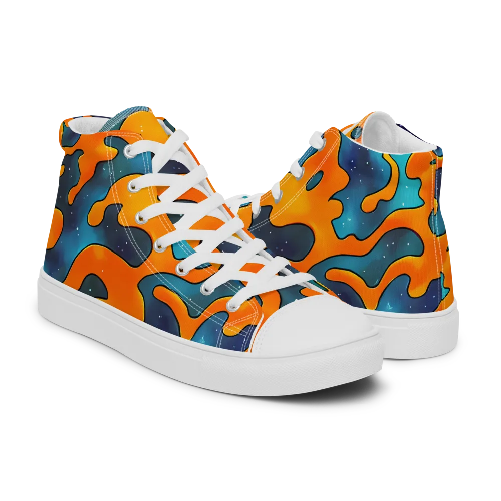 Criswell Cosmos on Women's High Top Canvas Shoes — Right